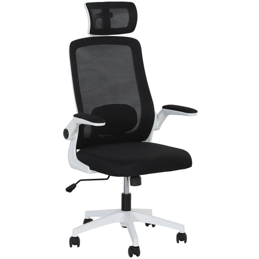 HOMCOM Executive Mesh Office Chair with Headrest, Lumbar Support
