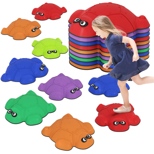 AIYAPLAY 9 PCS Kids Stepping Stones, Turtle-Shaped Stackable River Stones