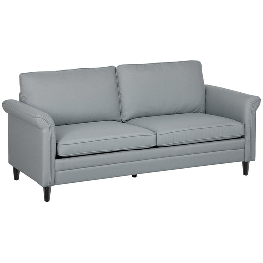 HOMCOM Modern 3 Seater Sofa for Living Room, Fabric Couch Settee
