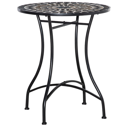 Outsunny 60cm Mosaic Round Bistro Table Outdoor Garden Side Table