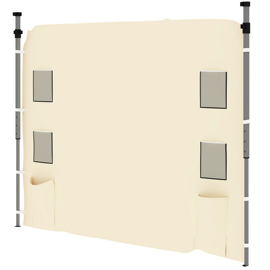 Beige Sidewall Panel for 3x3m Gazebo - Durable Oxford Fabric with Storage
