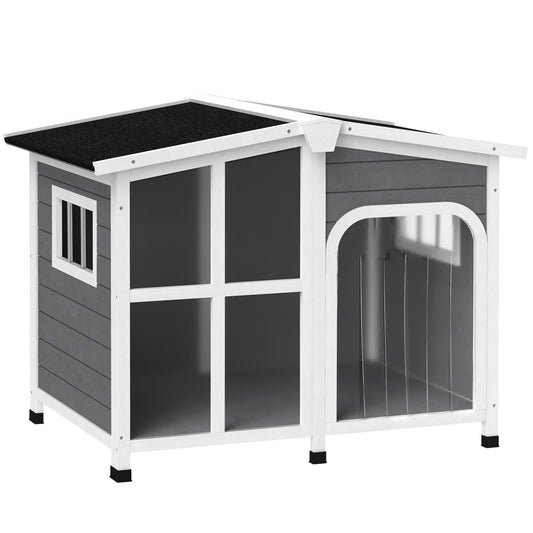 PawHut Wooden Dog Kennel, Dog House with Removable Floor