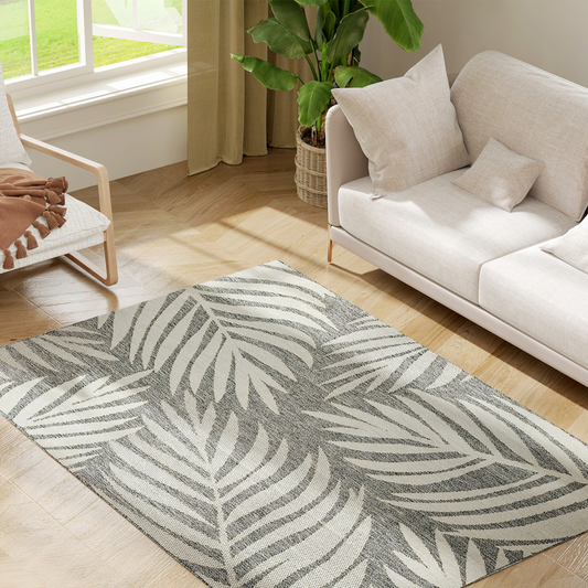 HOMCOM Easy-Cleaning Machine Washable Rug for Patio, Garden