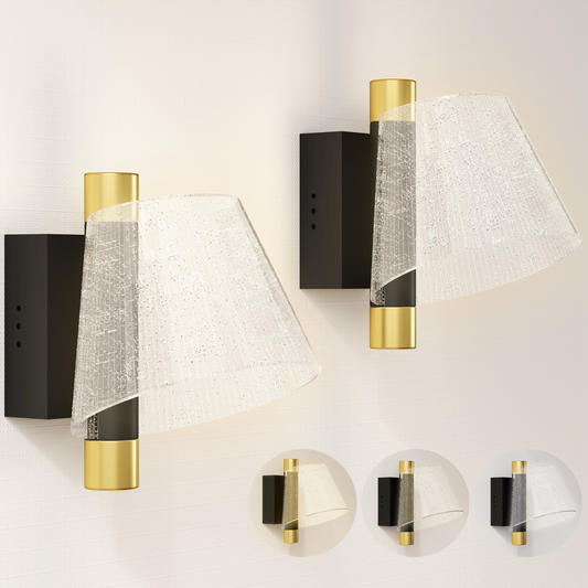 HOMCOM Led Wall Lamp 2 Pack, Modern Indoor Starry Wall Light
