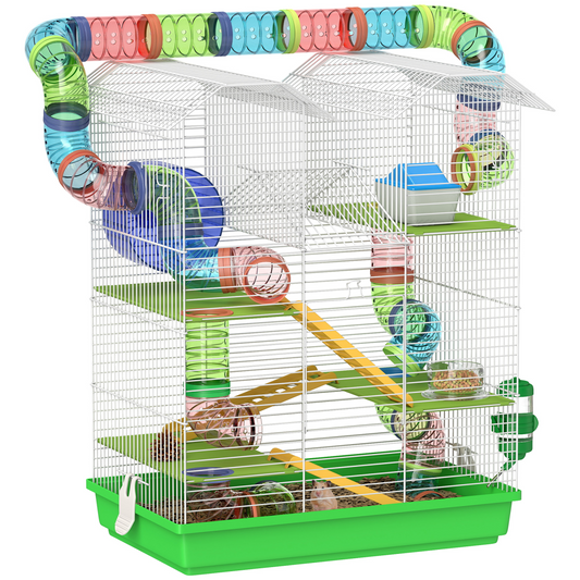 PawHut 5 Tiers Hamster Cage Animal Travel Carrier Habitat