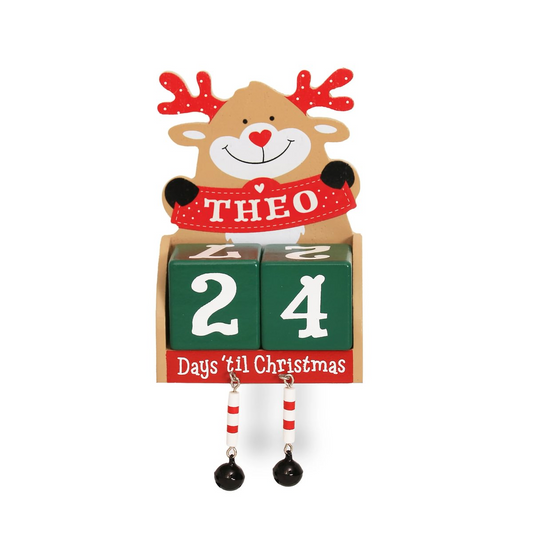 Pre-personalised Christmas Wooden Advent Block Calendar