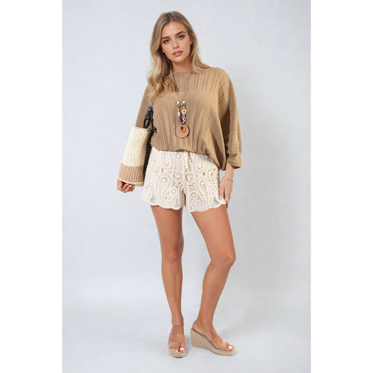 Batwing Oversized Pleated Top