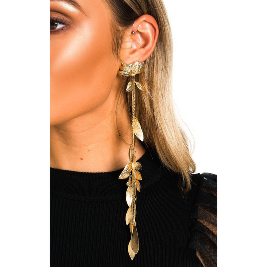 Leaf Statement Drop Earrings