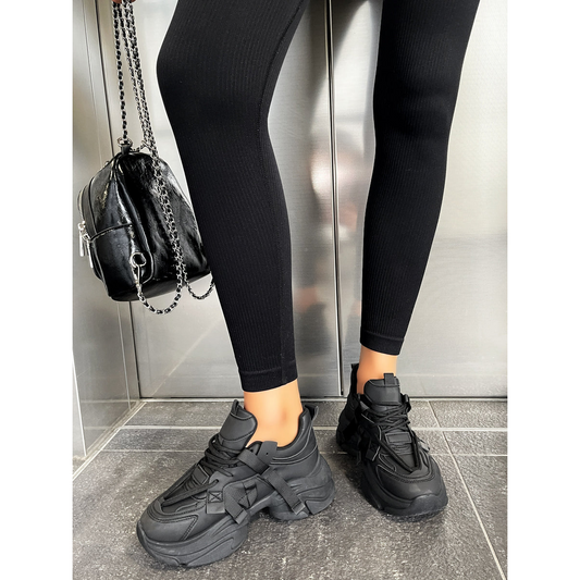 Lace Up Platform Chunky Trainers