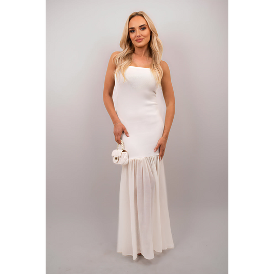 Strapless Tulle Bottom Maxi Dress