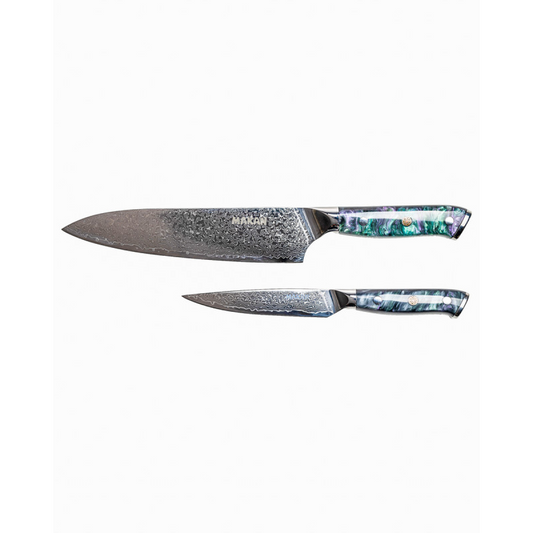 Chefs Knife & Utility Knife Damascus Steel Set