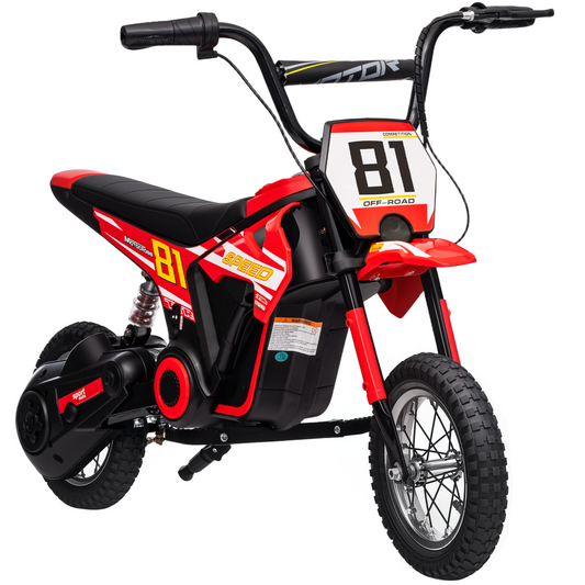 AIYAPLAY 24V Battery Powered Ride On Motorcycle with Rear Suspension