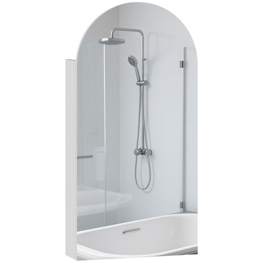HOMCOM Bathroom Mirror Cabinet with Adjustable Glass Shelves