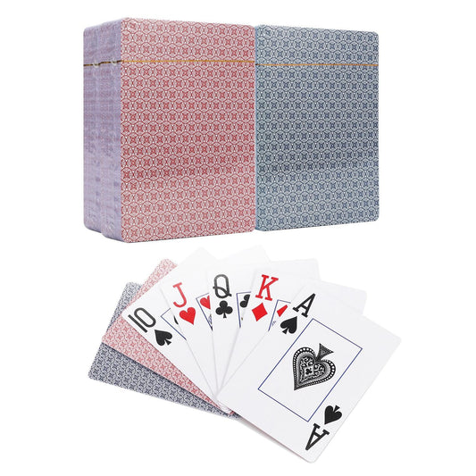 Vinsani Traditional Check Poker Casino Plastic Coated Playing Cards Decks (2 / 4 / 6 / 12)