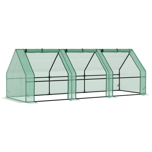 Greenhouse Steel Frame Green Plant Grow Vegetable Flower Zipper Door Cover