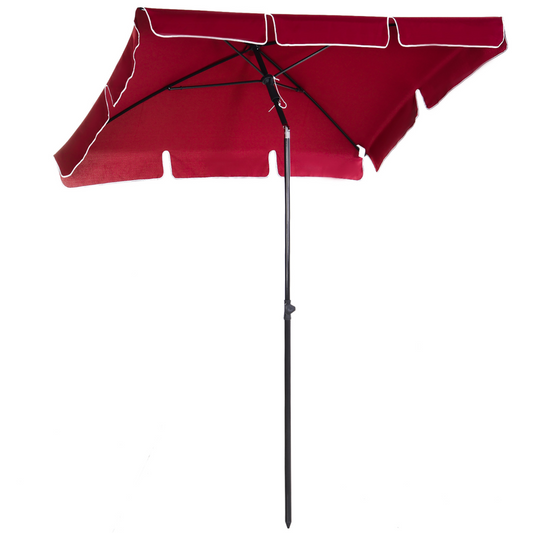 Aluminium Sun Umbrella Parasol Patio Garden Tilt 2M x 1.25M