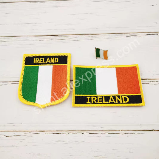 Embroidered Ireland National Flag Patch Set for Clothing & Backpacks