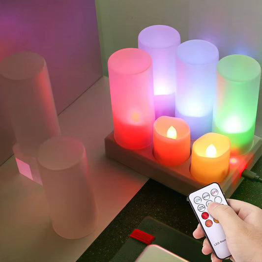 FPOO Flameless LED Candle Set – Rechargeable with Remote Control for Décor
