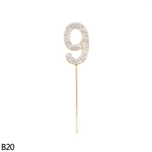 CYZIWEI Glitter Alloy Rhinestone Cake Topper for Birthdays & Celebrations