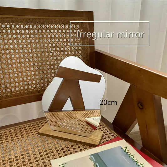 Acrylic Oval Desktop Mirror with Base - Elegant & Functional Design