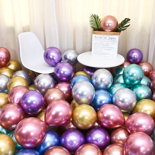 DAWN Rose Gold Confetti Latex Balloons for Wedding & Party Decor