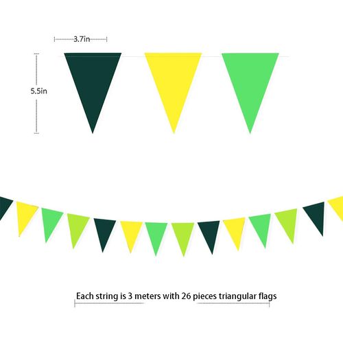 3M Navy Blue & Gold Triangle Paper Banner for Wedding & Party Decor