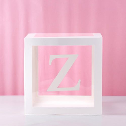 FENGRISE Transparent Alphabet Balloon Box for Birthday & Party Decor