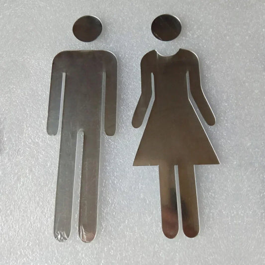1 Pair DIY Man & Woman Toilet Sticker WC Door Sign Decals Toilet Signs Restroom Washroom Signage Plaque Wall Sticker Decor