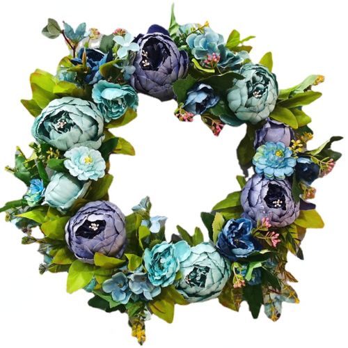 Handmade Silk Flower Ring - Elegant Decoration - 40cm Round Design