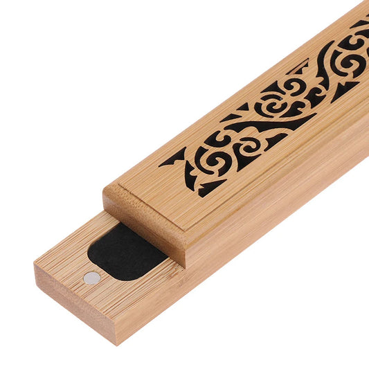 Elegant Bamboo Wood Incense Box for Home & Office Meditation Storage