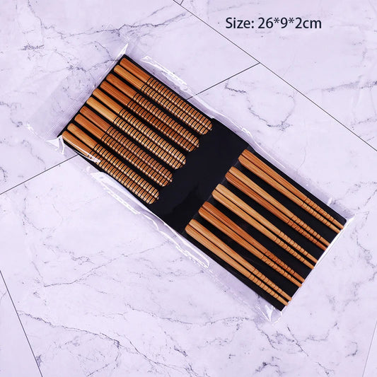 Eco-Friendly Bamboo Chopsticks Set - Japanese Style Tableware - 5 Pairs