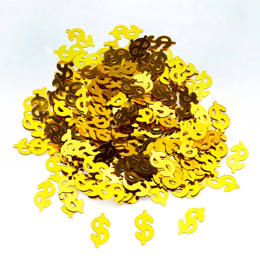 Glitter Dollar Confetti - Festive Party Decoration - 100pcs for Celebrations