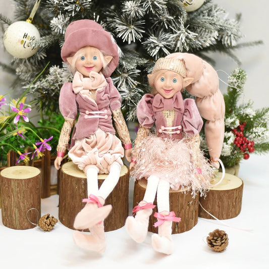 ABXMAS Elf Couple Dolls - Safe Holiday Decor & Gift for Christmas