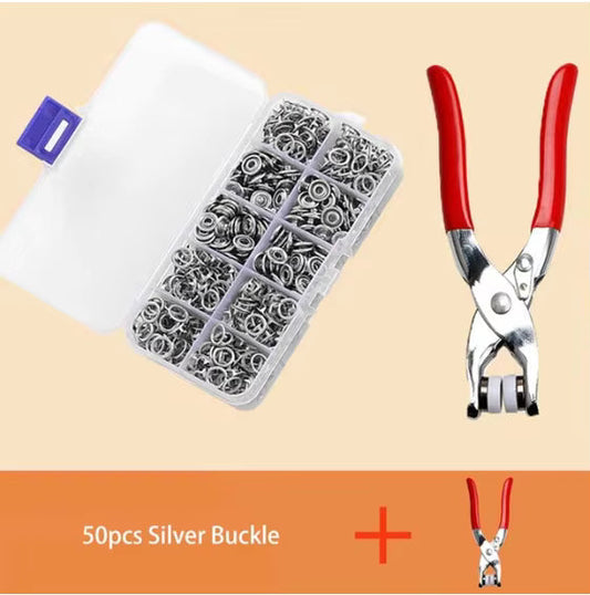 50/100/200 Sets Plier Tool Metal Snap Button Sewing Button Thickened Snap Fastener Kit DIY Craft for Installing Sewing Clothes