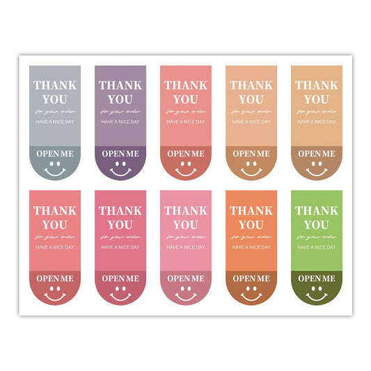 Colourful Thank You Stickers - Perfect for Gift Box Sealing & Decoration