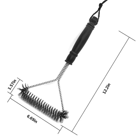 BBQ Grill Cleaning Brush - Stainless Steel Bristles for Easy Grilling Maintenance