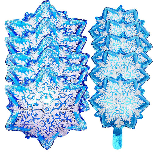 AADECORZZ 10 Pcs Snowflake Balloons for Festive Celebrations & Decor