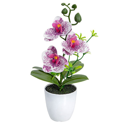 Artificial Orchid Plant in Vase - High-Quality Decorative Flower