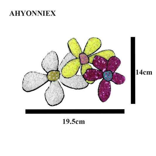 AHYONNIEX Handmade Flower Patch - Eco-Friendly Iron-On Applique for Clothing