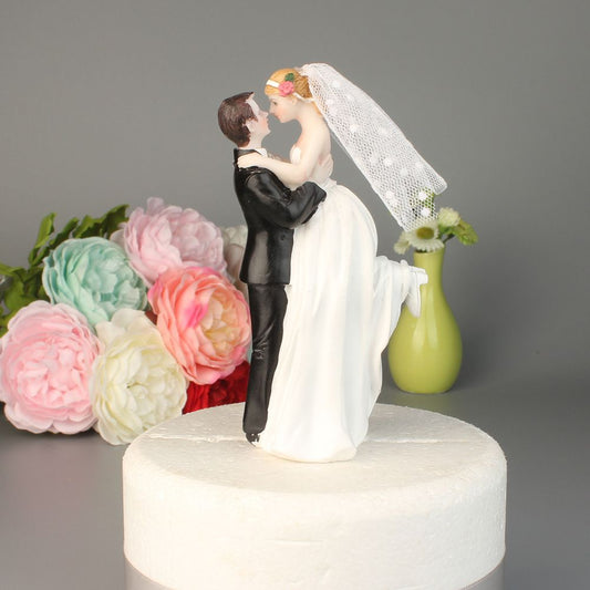 Romantic Resin Wedding Cake Topper Figurine for Engagement & Anniversary