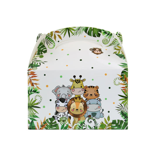 12 Jungle Animal Treat Boxes for Safari Baby Shower & Birthday Parties