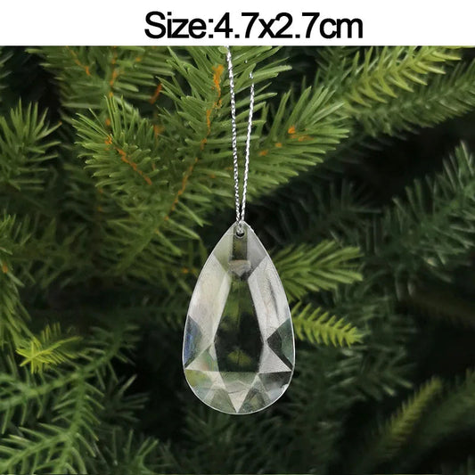 5pcs Christmas Home Decorations Crystal Acrylic Ornaments Snowflake Elk Xmas Tree Hanging Pendants Navidad 2024 New Year Gift