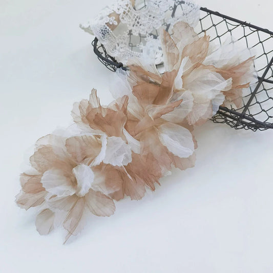 10Pcs 3D Flower Floral Embroidery Lace Applique For Clothes Decoration Repair Sewing On Accessories