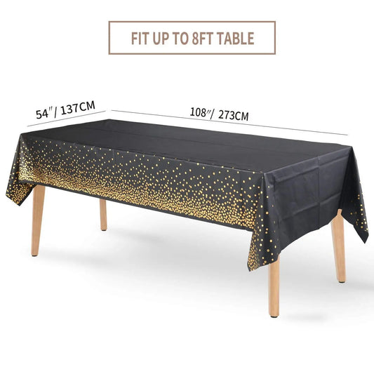 TECHOME Waterproof Dot Gilded Tablecloth - Ideal for Parties & Events