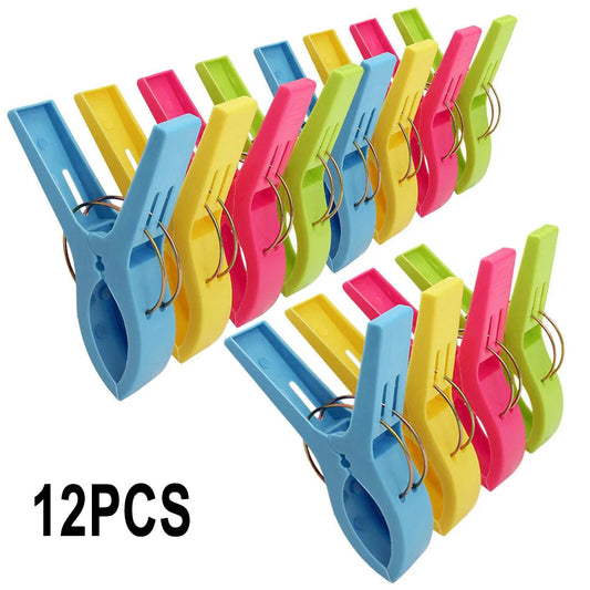 4/8/12Pcs Clothespins Beach Towel Clips Plastic Quilt For Laundry Sunbed Lounger Clothes Pegs Beach Towel