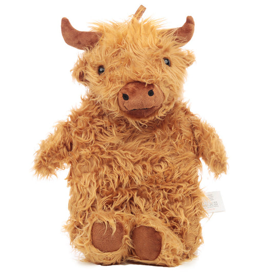 Highland Coo Cow Brown Nose 650ml Hot Water Bottle with Plush Cover