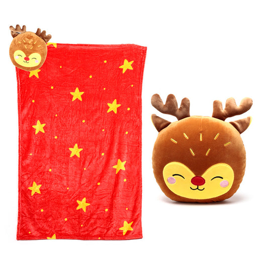 Blankeazzz Christmas Festive Friends Rudolph 2-in-1 Plush Toy & Travel Blanket