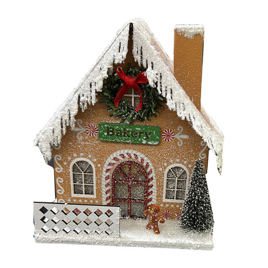 Gingerbread Bakery Christmas House LED Decoration