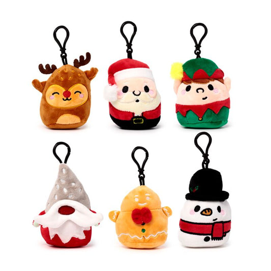 Squidglys Festive Friends Christmas Plush Keyring (Display of 24)