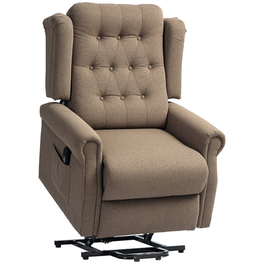 HOMCOM 45\'c2\'b0 Lifting Riser and Recliner Armchair - Dark Brown
